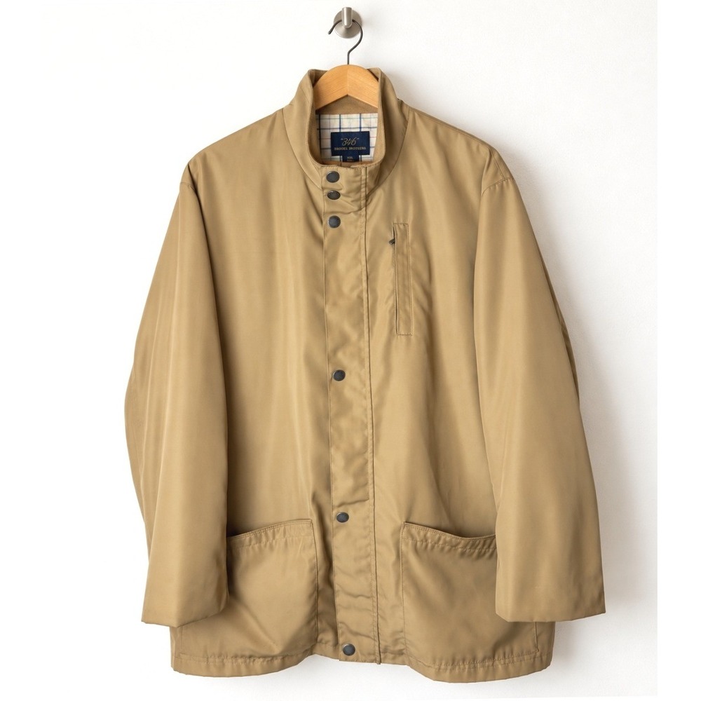 Brooks Brothers 346 Harrington Jacket Men XXL Tan Khaki Plaid Lined Preppy Golf